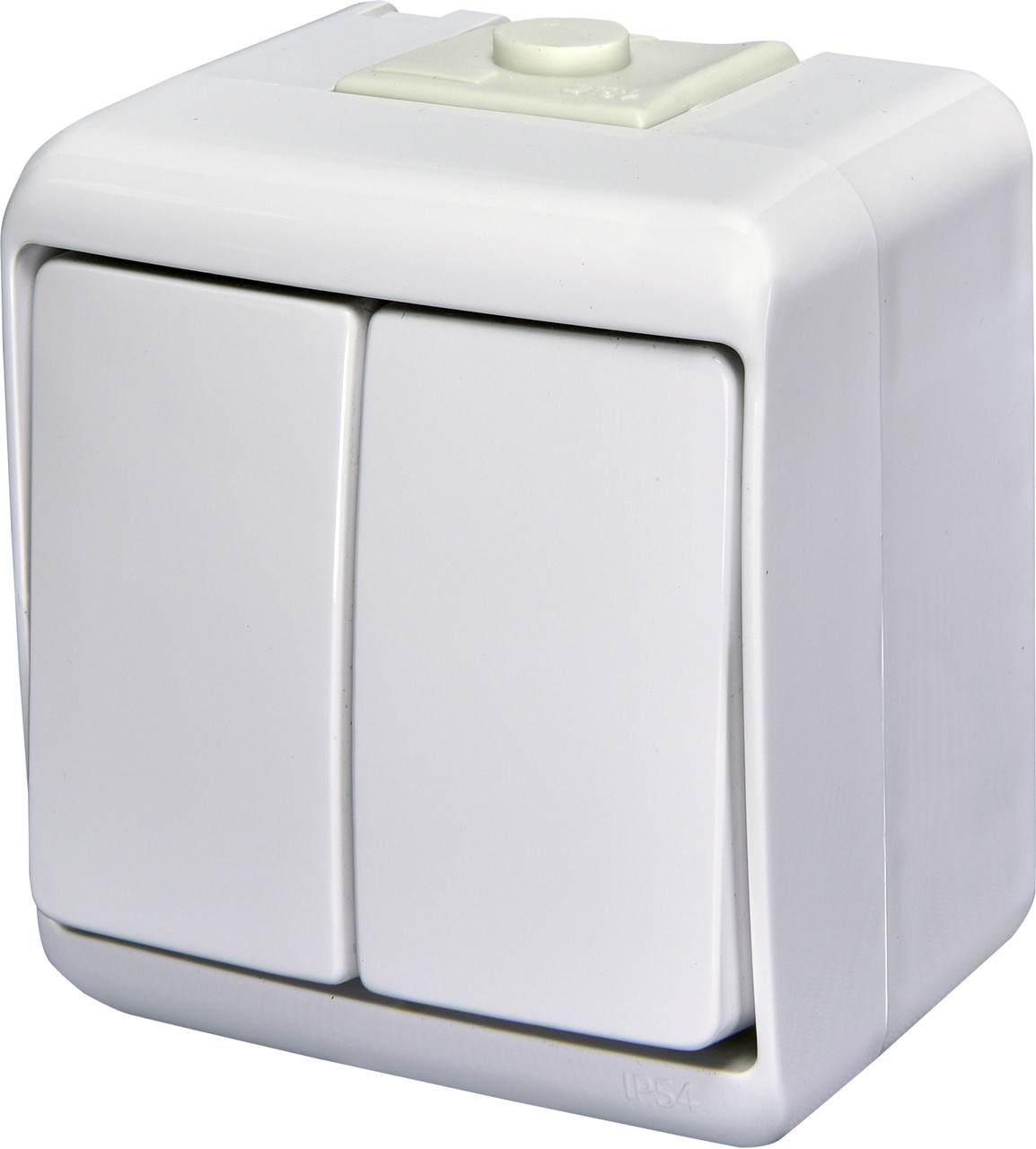 Вимикач 2-клавішний VHE-2 (білий IP54) ETI, фото 1