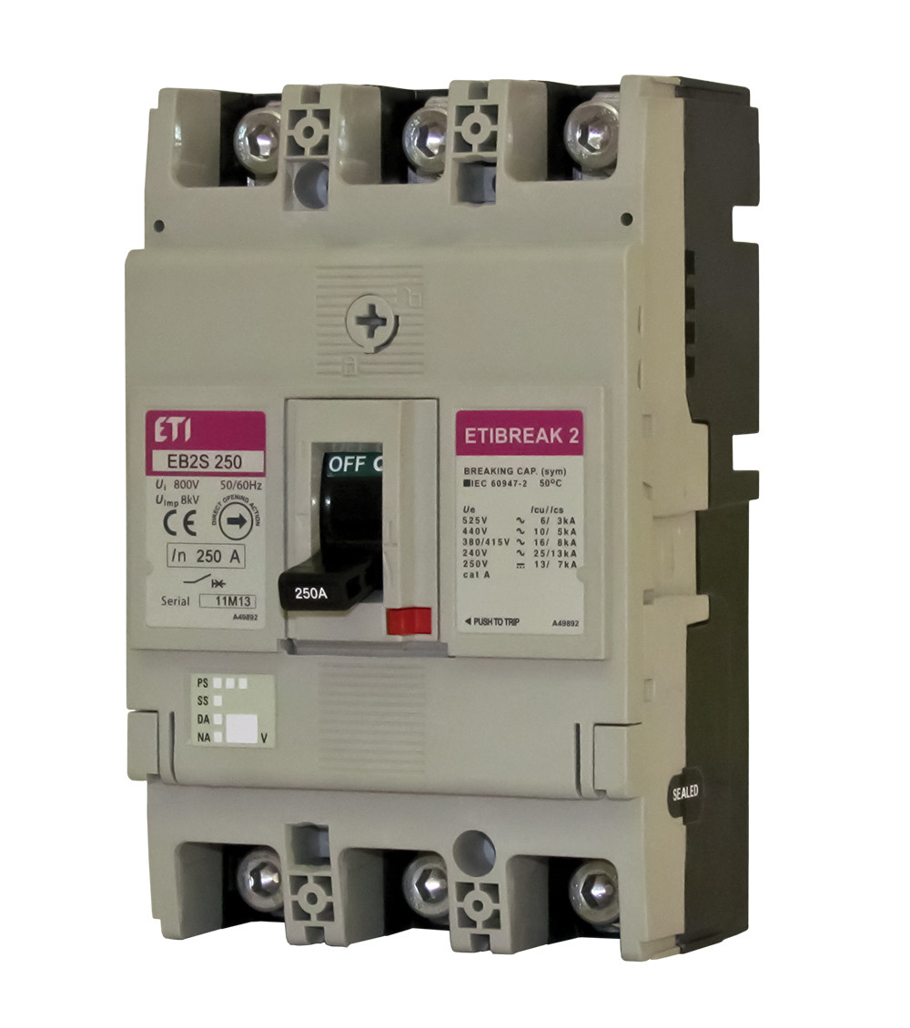 Корпусний автомат EB2S 250 / 3SF 250A 25kA, фікс. / Фікс. 3P ETI