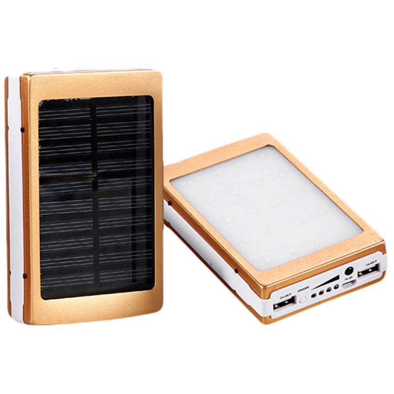 Павербанк Power bank 2 USB з LED ліхтарем та сонячною батареєю SAMSUNG 30000 Gold, фото 1