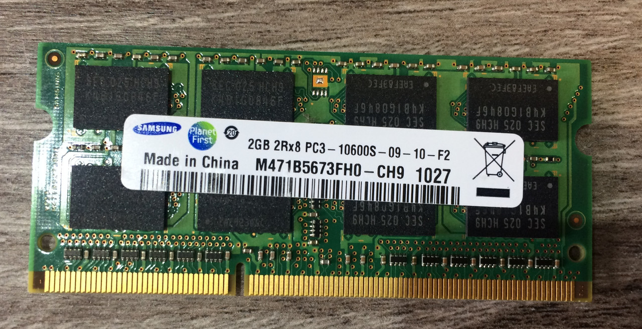 Для ноутбука 2GB DDR3 1333MHz Samsung PC3 10600S 2Rx8 RAM Оперативна пам'ять