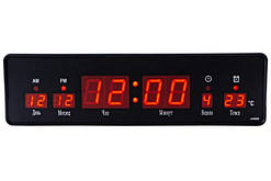 Настінний електронний великий годинник 32x9 LED з календарем і термометром