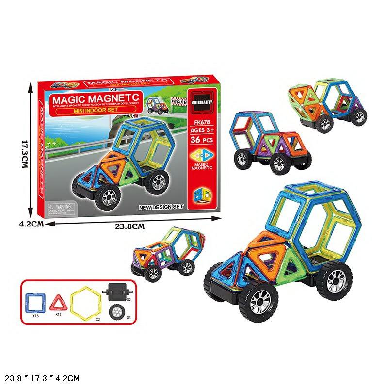Конструктор магнітний MAGIC MAGNETIC 36дет., Кор. 24*4*17см (180шт), фото 1