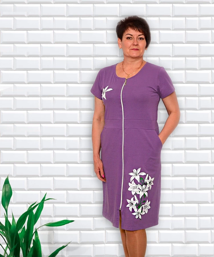 Халат жіночий літній домашній 03603 Віолета фулікра, фото 1