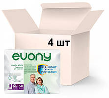 Упаковка підгузників для дорослих Evony 4 Extra Large 4 пачки х 30 шт 9 капель