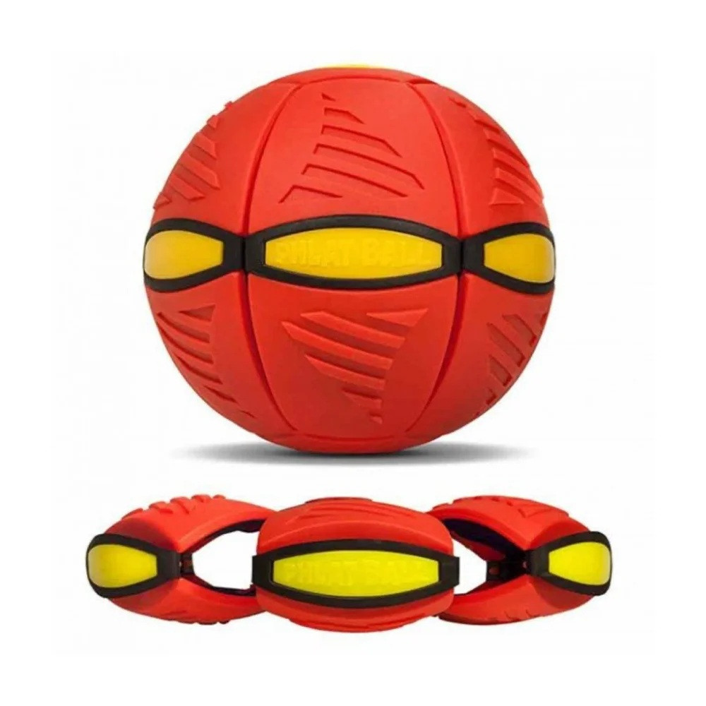 Складаний ігровий м'яч-трансформер Червоний Funny BALL Disc Світний М'яч-Дис для фрисбі
