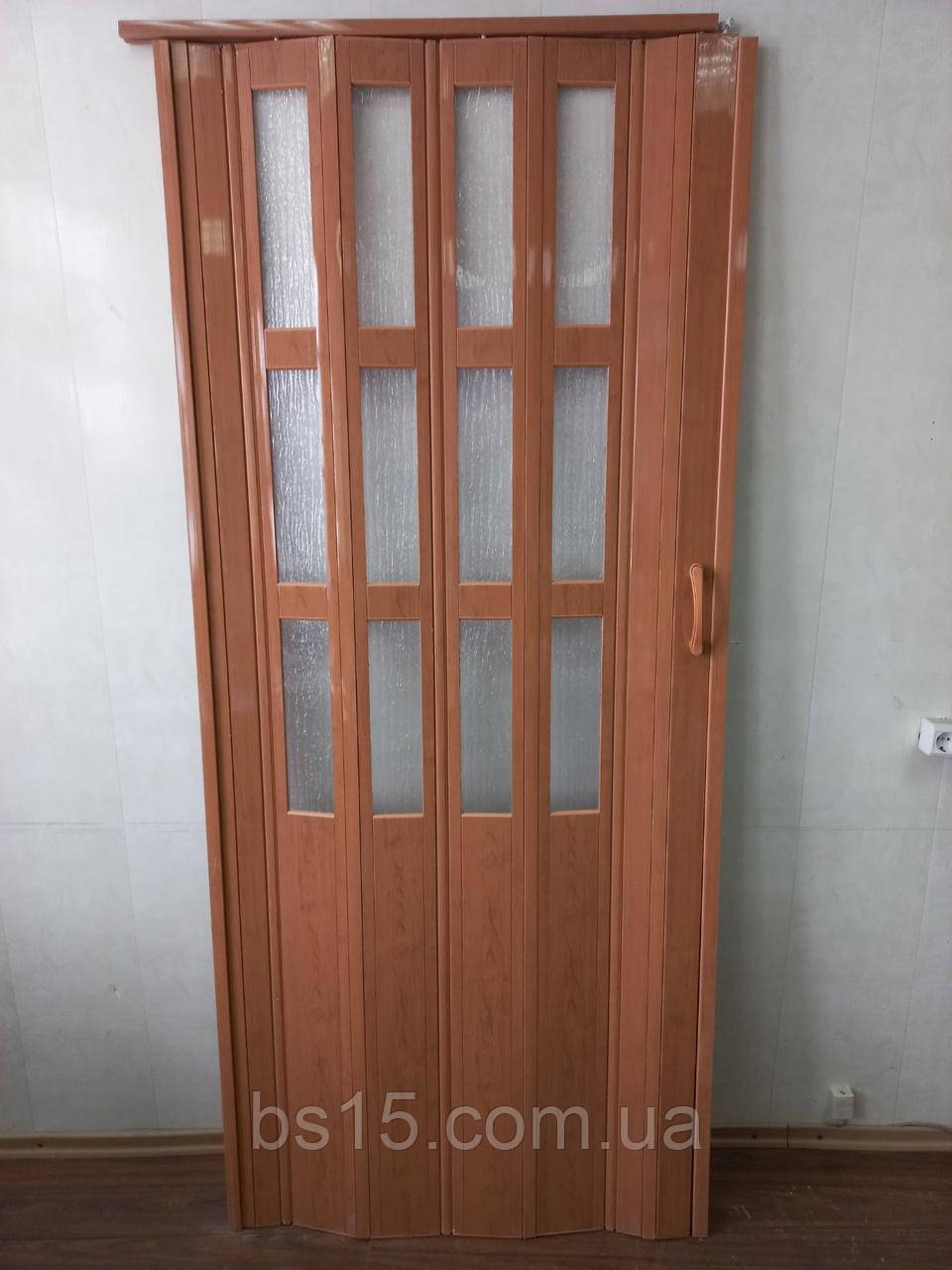 Двері гармошка напівостеплені 1020х2030х12мм Вільха No5 - фото 1 - id-p613449208