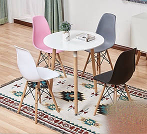 Стіл обідній круглий в скандинавському стилі Сіріус D=80cm Мікс меблі, колір білий, фото 2