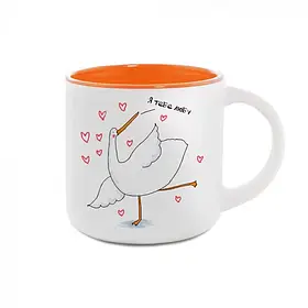 Чашка з Гускою Я Тебе Любу помаранч подарунок на день закоханих