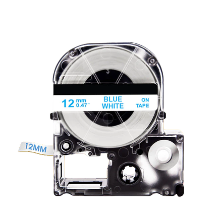Картридж зі стрічкою для принтера Epson LabelWorks LK4WLN 12 мм 8 м Синій/Білий, фото 2