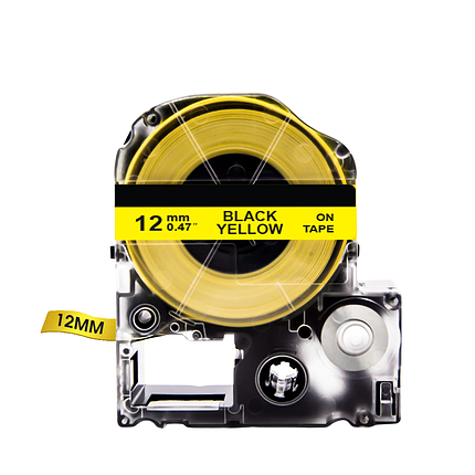 Картридж зі стрічкою для принтера Epson LabelWorks LK4YBP 12 мм 8 м Чорний/Жовтий, фото 2