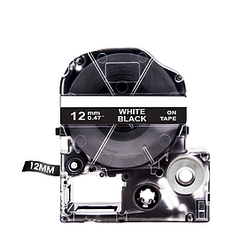 Картридж зі стрічкою для принтера Epson LabelWorks LK4BWV 12 мм 8 м Білий/Чорний