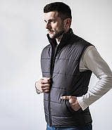 Жилет безрукавка Vsetex Чоловічий Темно-сірий 2XL, фото 3
