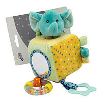 Підвіска з пищалкою 2в1, кубик "Слоник" 15 * 9 * 9см, на план. 16*13см, ТМ Tulilo, Польща