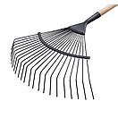 Граблі віялові металеві Woody, 22 проволочних зуба, дерев'яний держак 1660мм, фото 2