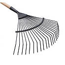 Граблі віялові металеві Woody, 22 проволочних зуба, дерев'яний держак 1660мм, фото 3