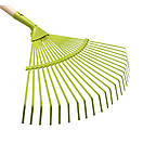 Граблі віялові металеві, 22 пласких зуба, дерев'яний держак 1630мм, фото 3