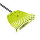 Граблі віялові пластикові, 21 зуб, сталевий держак 1630мм, фото 2