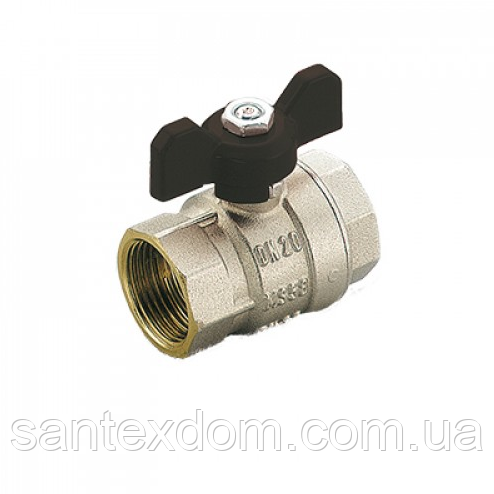 Кран кульовий вод. з чорн. мот. (Г-Г) 3/4" (2320N2805), TIEMME (Італія), фото 1