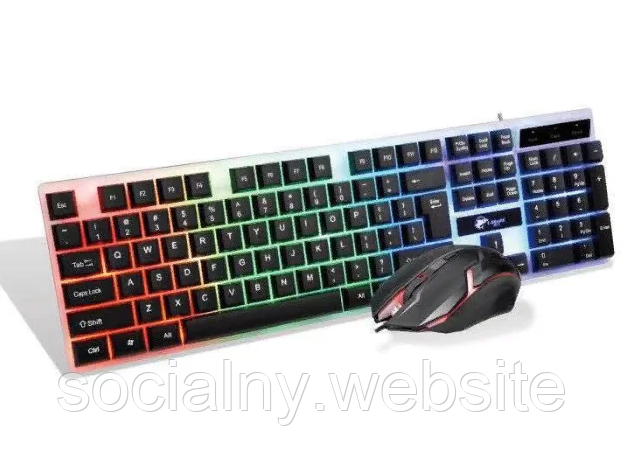 Комплект UKC Keyboard M-416/K01/5559 USB клавіатура з підсвічуванням + мишка