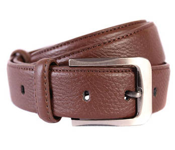 Чоловічий ремінь зі штучної шкіри під штани 301115 коричневий