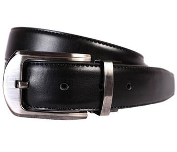 Чоловічий ремінь зі штучної шкіри під штани 301133 чорний
