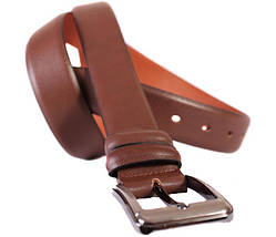 Чоловічий ремінь зі штучної шкіри під штани 301154 коричневий, фото 3