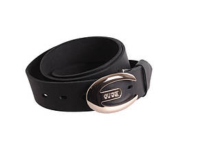 Чоловічий ремінь з натуральної шкіри під джинси 49124 чорний, фото 2