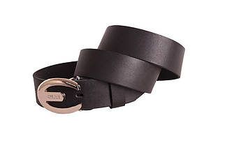 Чоловічий ремінь з натуральної шкіри під джинси 49124 чорний, фото 3