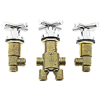 Смесители на борт ванны, врезной с Х-образными ручками ( ДЖ6704 )