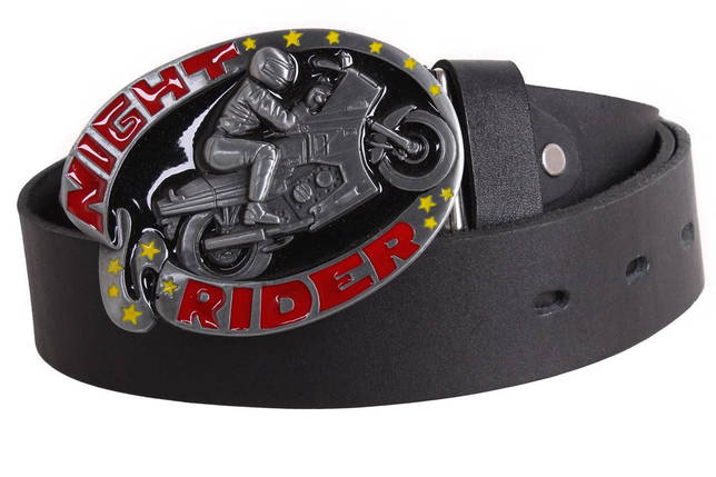 Чоловічий ремінь з натуральної шкіри під джинси 49158 чорний, фото 1