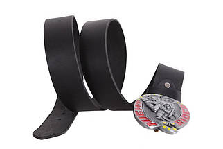 Чоловічий ремінь з натуральної шкіри під джинси 49158 чорний, фото 3