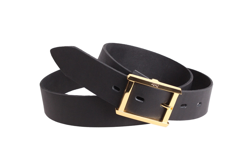 Чоловічий ремінь з натуральної шкіри під джинси 24-1993 чорний