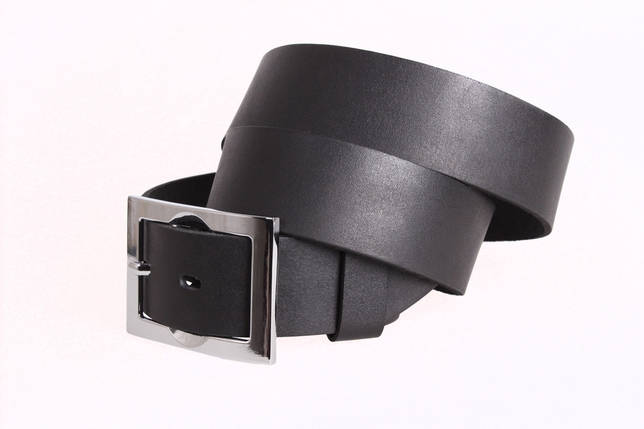 Чоловічий ремінь з натуральної шкіри під джинси 25-1993 чорний, фото 1