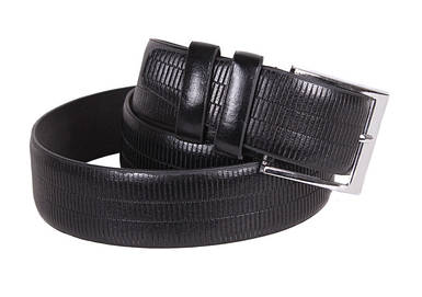 Чоловічий ремінь зі штучної шкіри під штани D070842 чорний