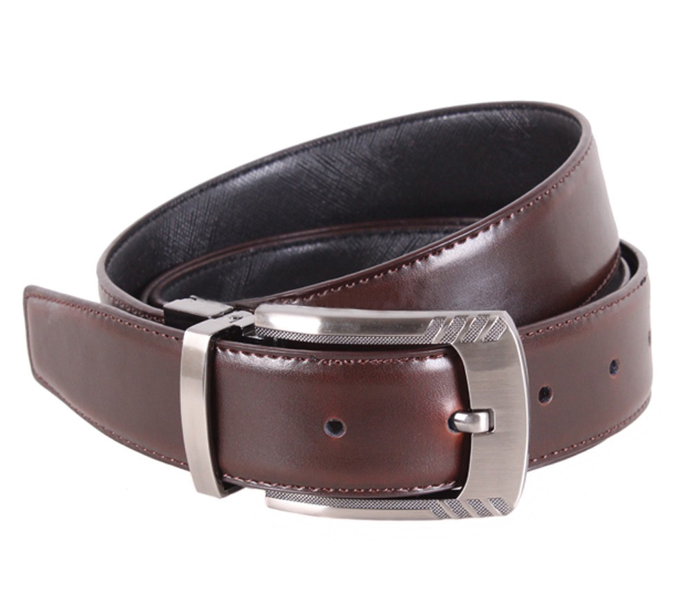 Чоловічий ремінь зі штучної шкіри під штани G110-11 коричневий