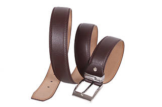 Чоловічий ремінь зі штучної шкіри під штани 330722 коричневий, фото 3