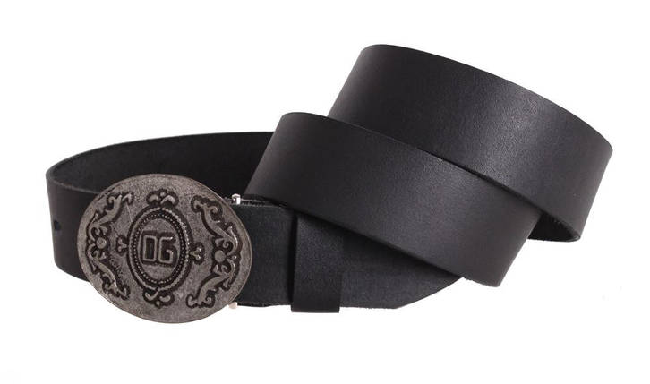 Чоловічий ремінь з натуральної шкіри під джинси blx90318 чорний, фото 3