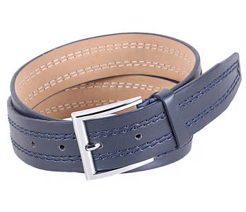 СИНИЙ МУЖСКОЙ РЕМЕНЬ ИЗ ИСКУССТВЕННОЙ КОЖИ под ДЖИНСЫ, СИНИЙ мужской ремень из кожзама под джинсы, мужской ремень из эко-кожи,