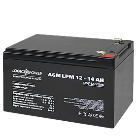 Акумулятор кислотний AGM LogicPower LPM 12 - 14 AH