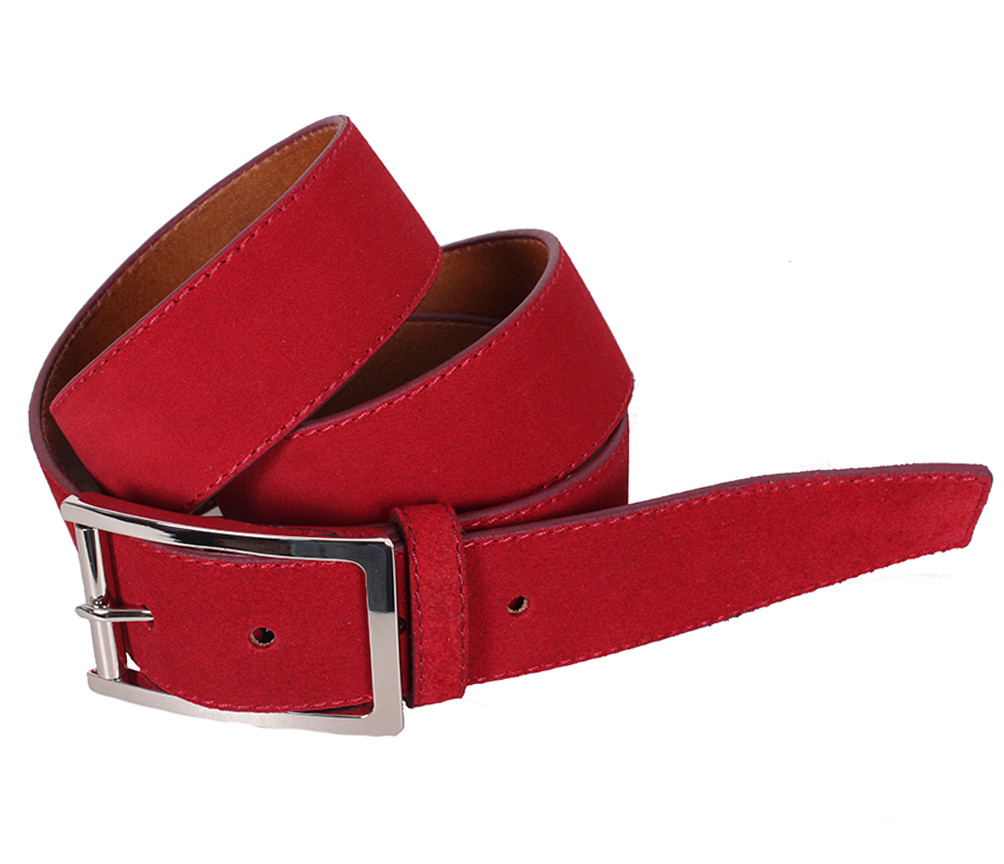 Чоловічий ремінь з натуральної шкіри під джинси Z508-199 червоний