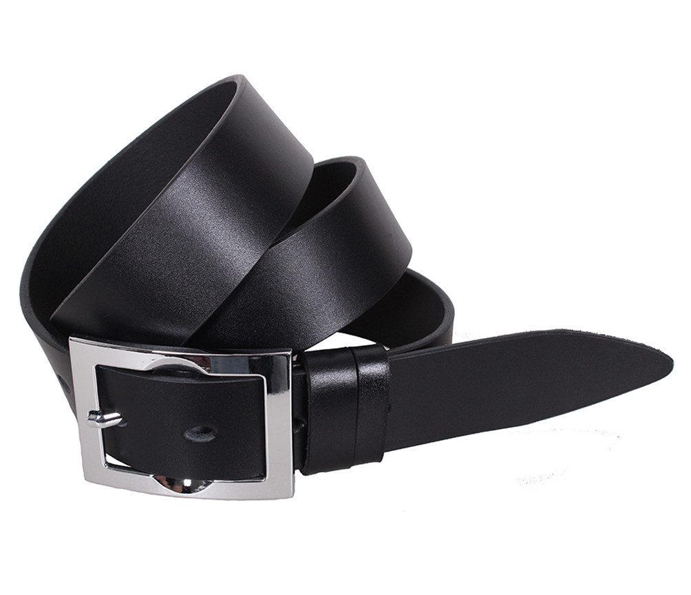 Чоловічий ремінь з натуральної шкіри під джинси LL25-193 Чорний