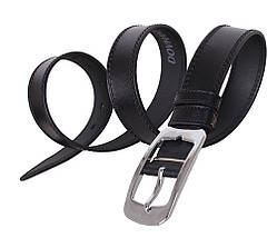 Чоловічий ремінь з натуральної шкіри під джинси LL608-199 Чорний, фото 3