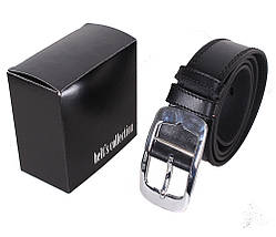 Чоловічий ремінь з натуральної шкіри під джинси LL608-199 Чорний, фото 4