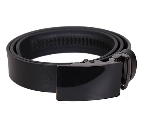 Чоловічий ремінь з натуральної шкіри під штани MOR1-01 чорний, фото 1