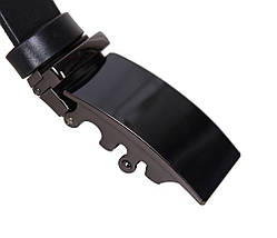 Чоловічий ремінь з натуральної шкіри під штани MOR1-01 чорний, фото 3