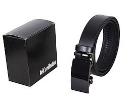 Чоловічий ремінь з натуральної шкіри під штани MOR1-01 чорний, фото 4