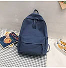 Рюкзак молодіжний чоловічий полотняний міський стильний синього кольору, фото 2