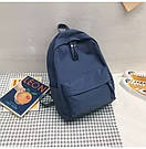 Рюкзак молодіжний чоловічий полотняний міський стильний синього кольору, фото 3