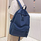Рюкзак молодіжний чоловічий полотняний міський стильний синього кольору, фото 4