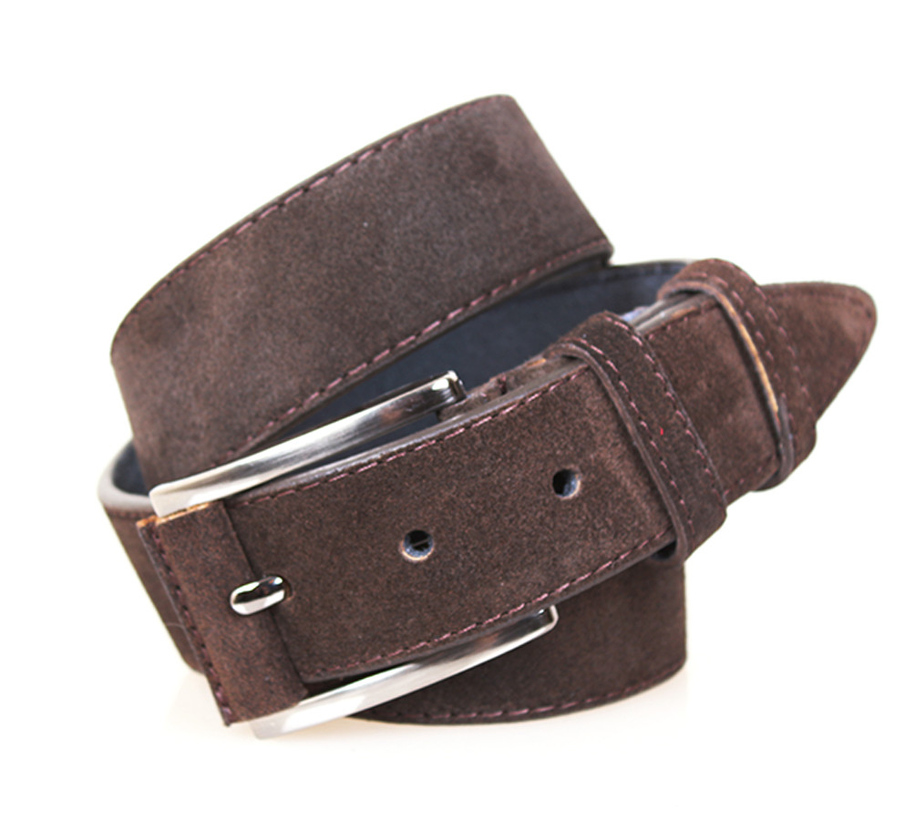Чоловічий ремінь з натуральної шкіри під джинси 1203 Коричневий